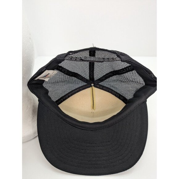 M H Valve Company Logo Men Black Wide Brim Braid Mesh Back Adj Snapback Cap Hat - Picture 7 of 8